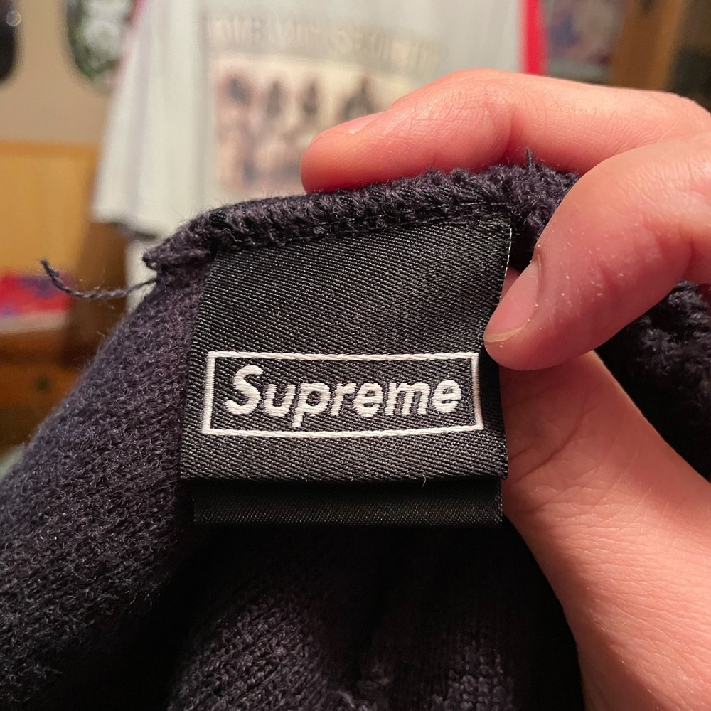 Supreme navy bandanna box logo beanie new era - Picture 8 of 9